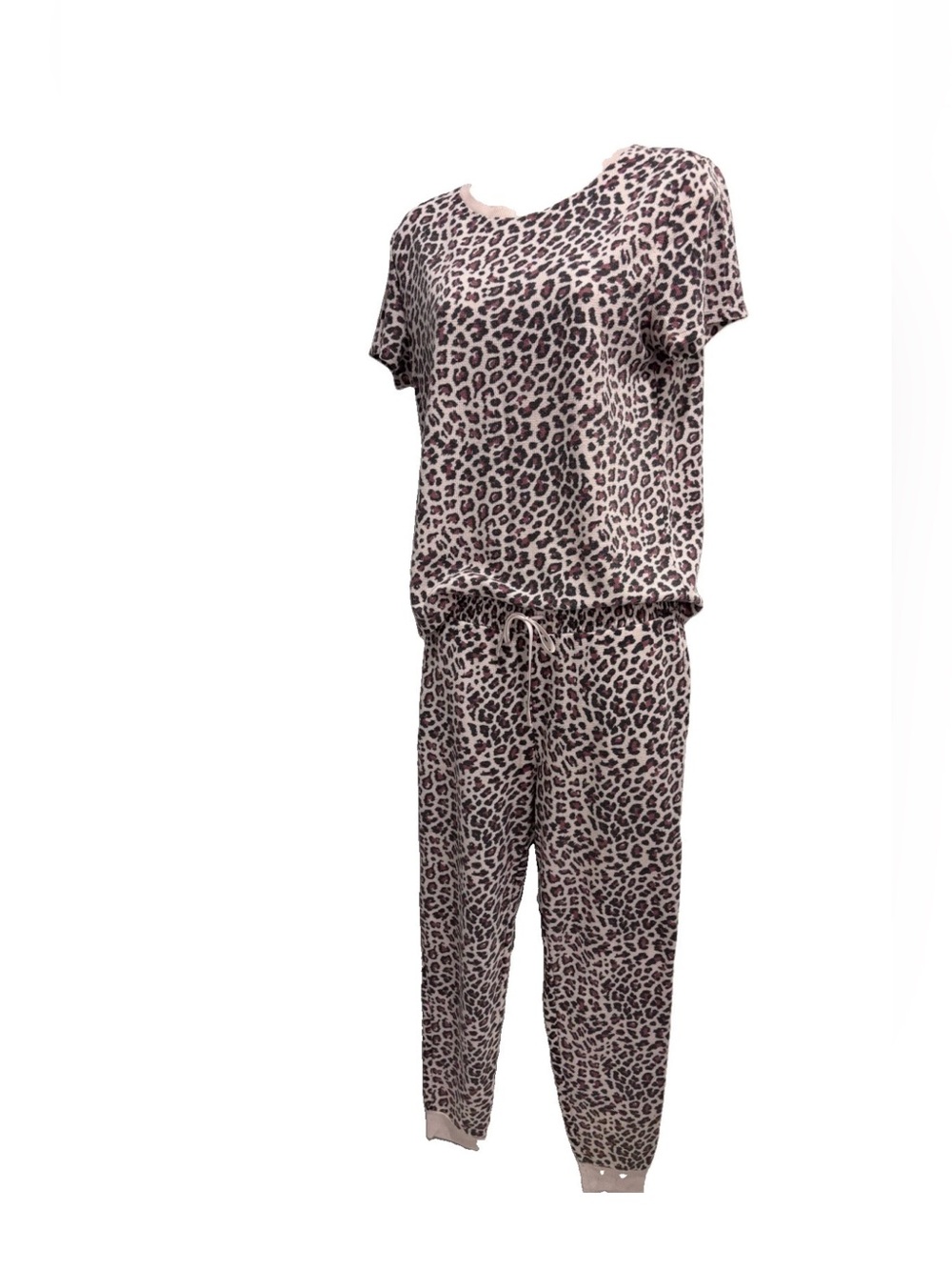 Victoria's Secret Pink and Brown Leopard Print Pajama Set 2psc Size XS